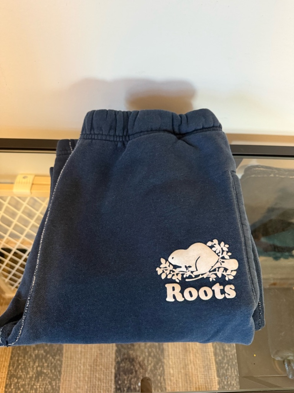 Roots Men’s Navy Blue Sweatpants with Beaver Logo